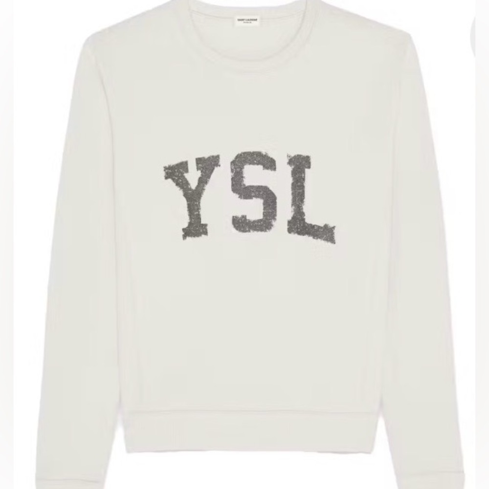 Saint Laurent YSL Vintage Sweatshirt Beige